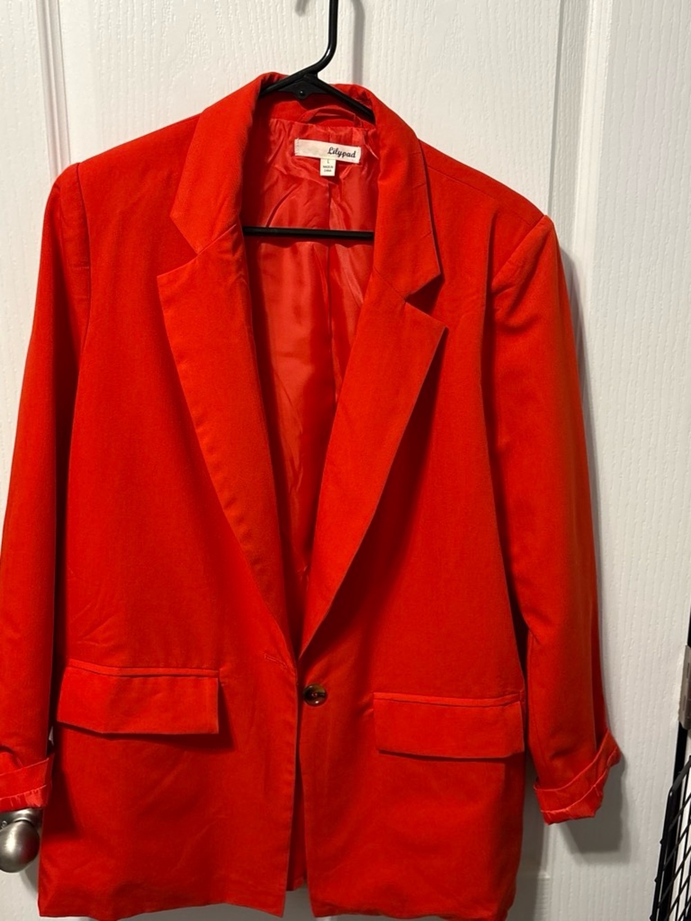 Lily Bright Red Single-Button Blazer